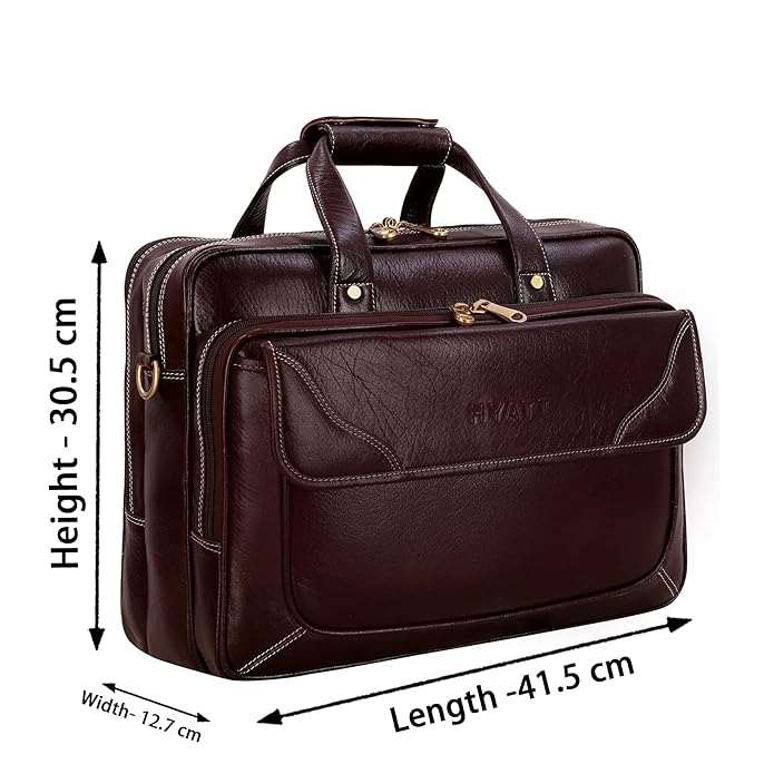 Leather Office Bag - White Trace
