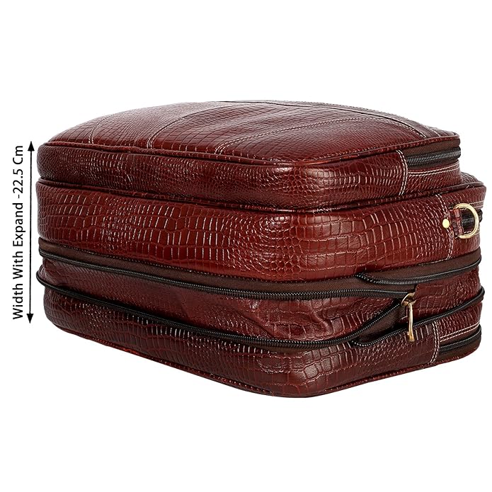 Leather Expandable Bag - Stitch Line