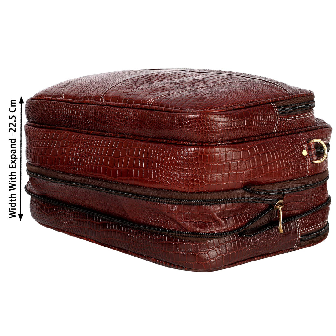 HAYAT 16 Inch Expandable Natural Leather Laptop Briefcase