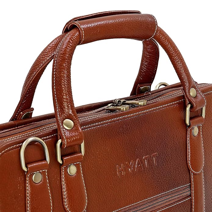Leather Laptop Bag - Slim Basket