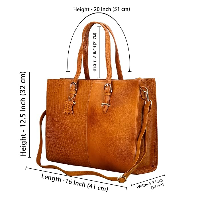 Leather Laptop Tote Bag - Modern Maven