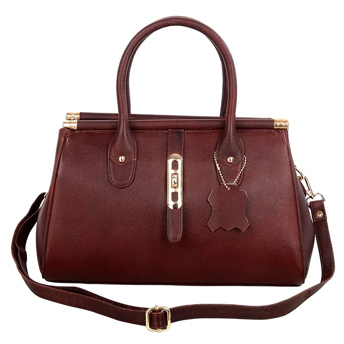 Leather Satchel Handbag - The Elegant