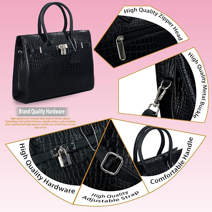 Croco Leather Handbag - The Harmass