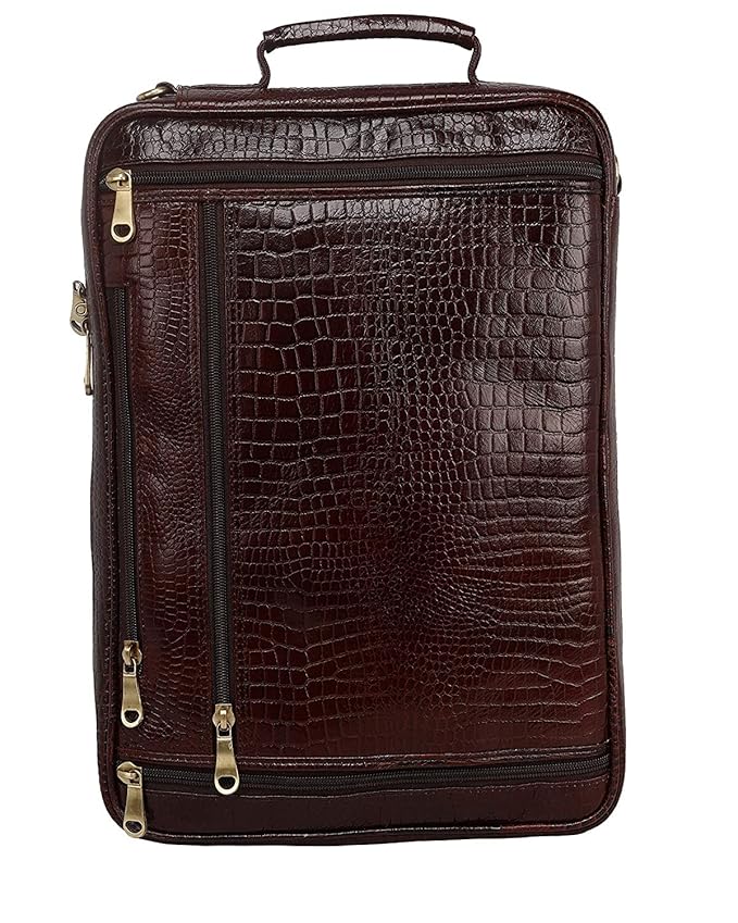 Leather Laptop Backpack Cum Office Bag - Convertible