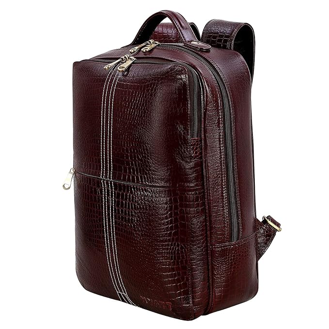 Leather Laptop Backpack - Four Line