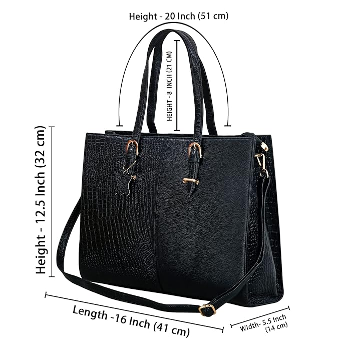 Leather Laptop Tote Bag - Modern Maven