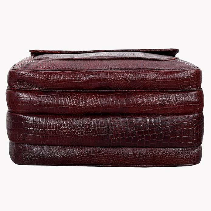 Leather Office Bag - White Trace