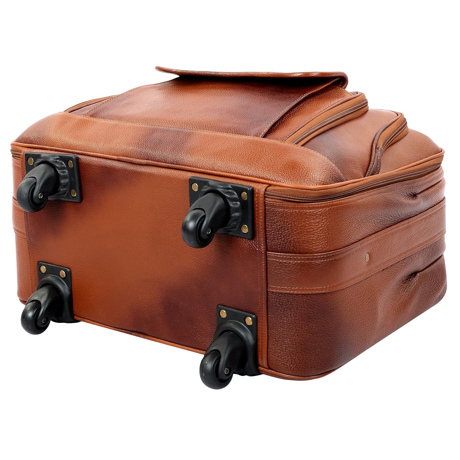 Leather Laptop Roller Trolley - The Overnighter