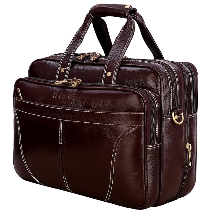 Leather Expandable Bag - Stitch Line