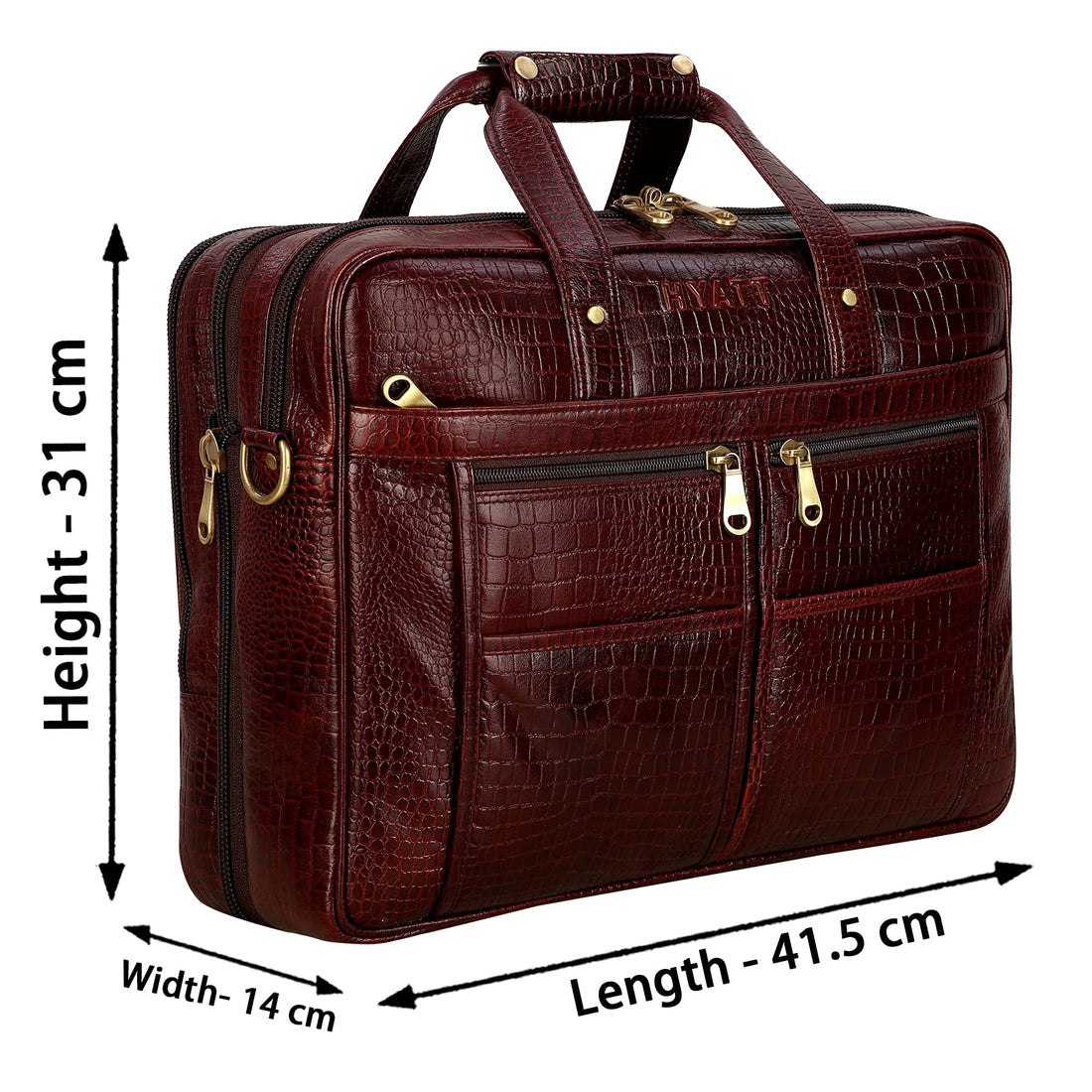 HAYAT Leather Accessories 24 litres Full Expandable Leather Laptop Office