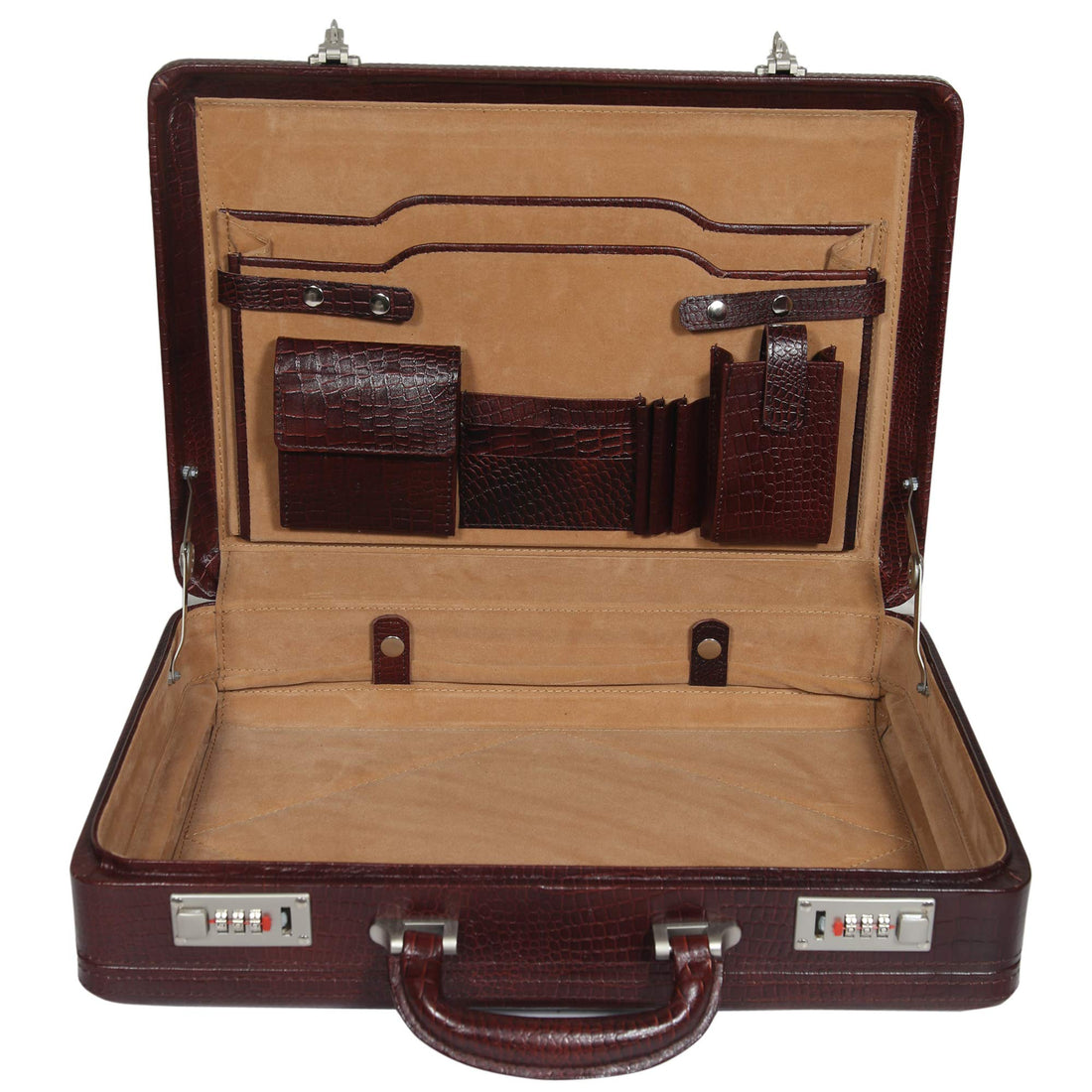 HAYAT Leather Accessories 18 Inch Men's Expandable Leather Briefcase