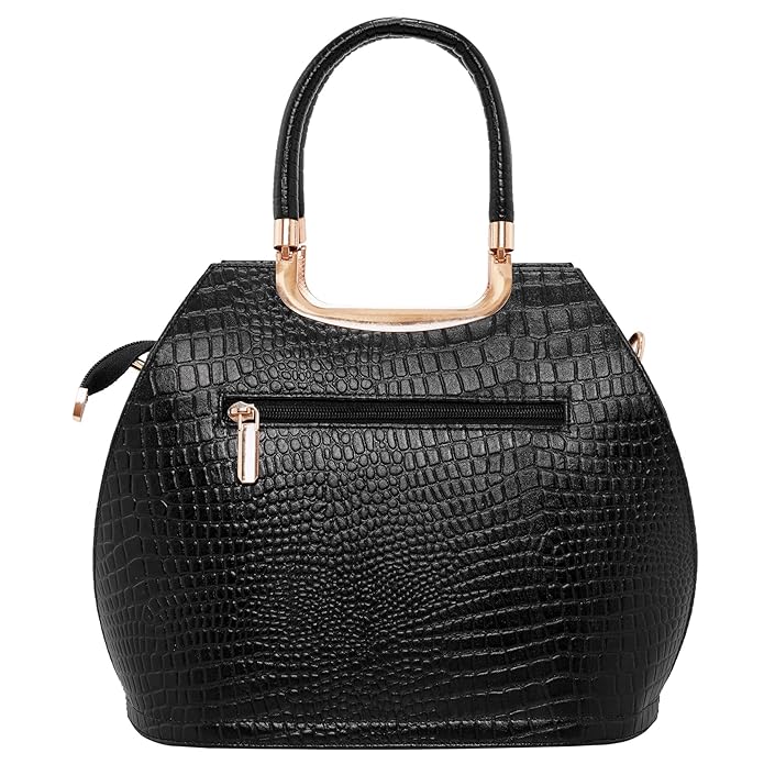 Croco Leather Handbag - BUCKET
