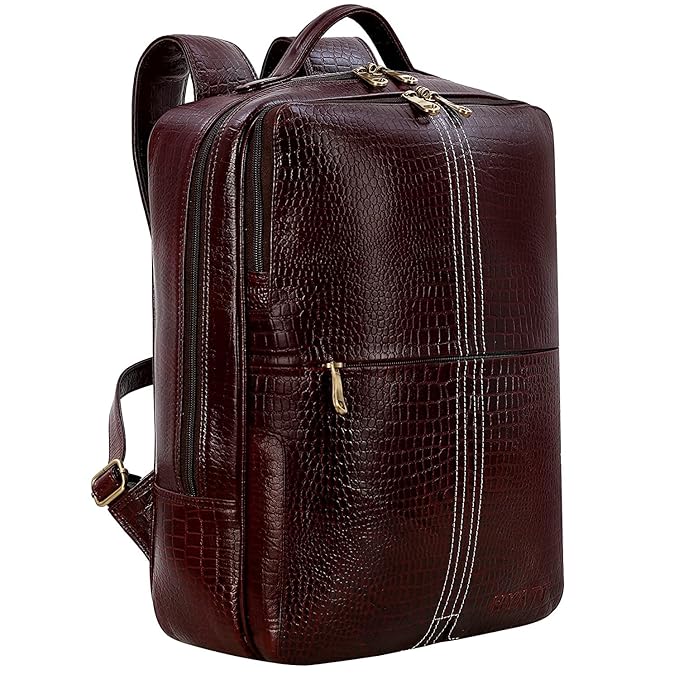 Leather Laptop Backpack - Four Line