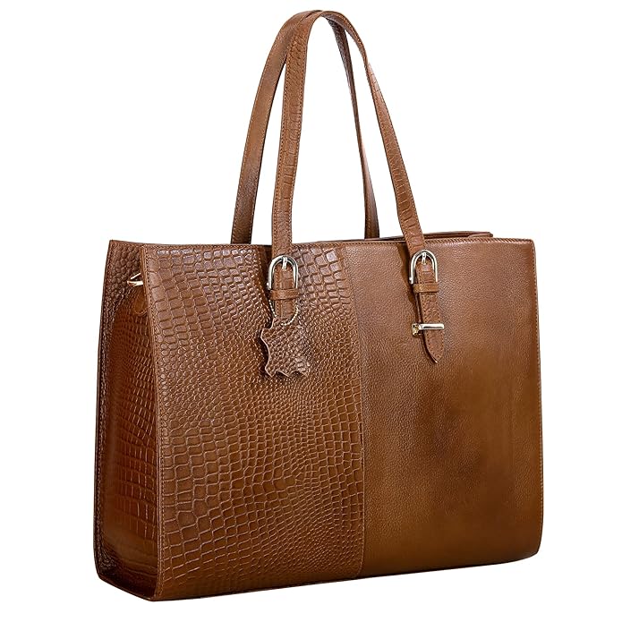 Leather Laptop Tote Bag - Modern Maven