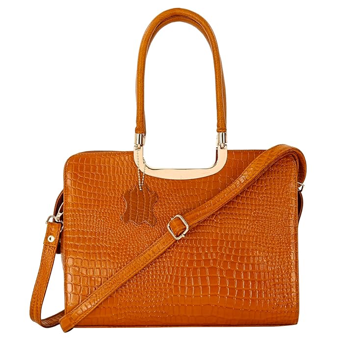 Croco Leather Handbag - The Milano