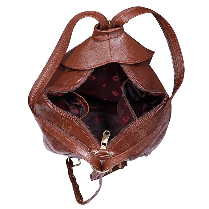 Women's Leather Backpack - 2 in 1