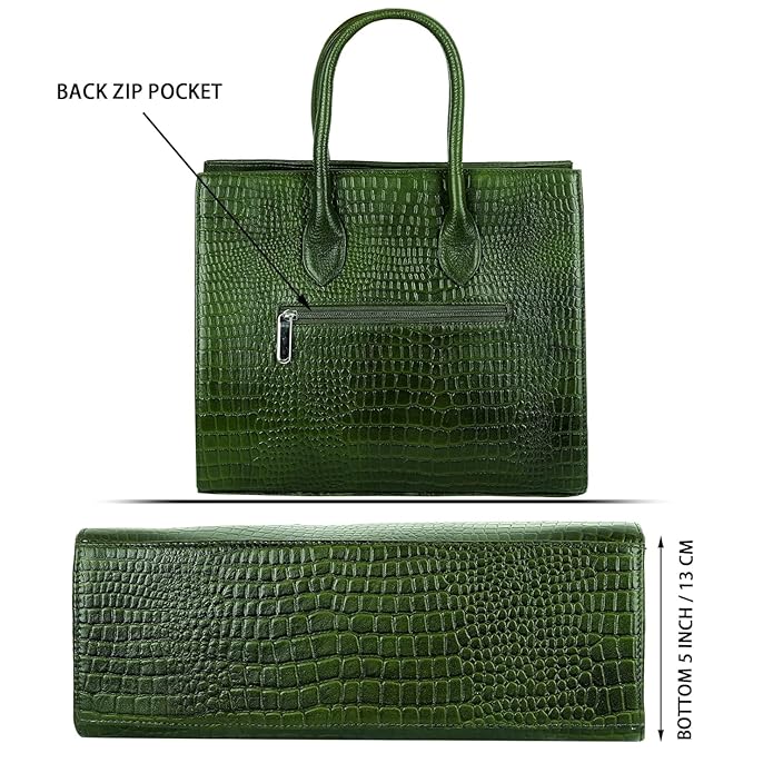 Croco Leather Handbag - The Harmass