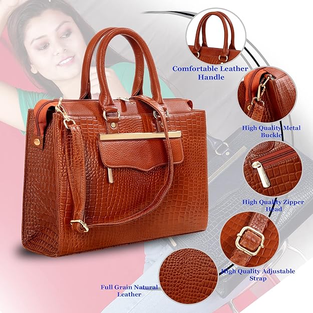 Croco Leather Handbag - PRADA