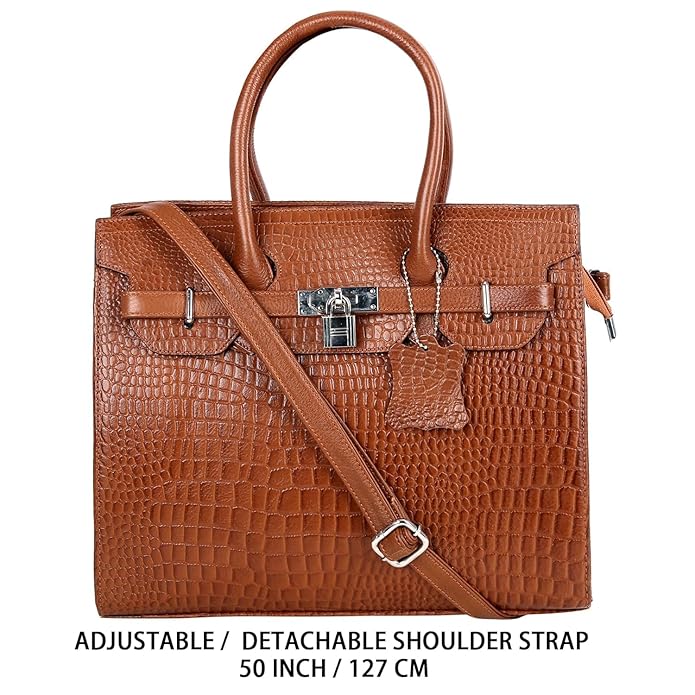 Croco Leather Handbag - The Harmass