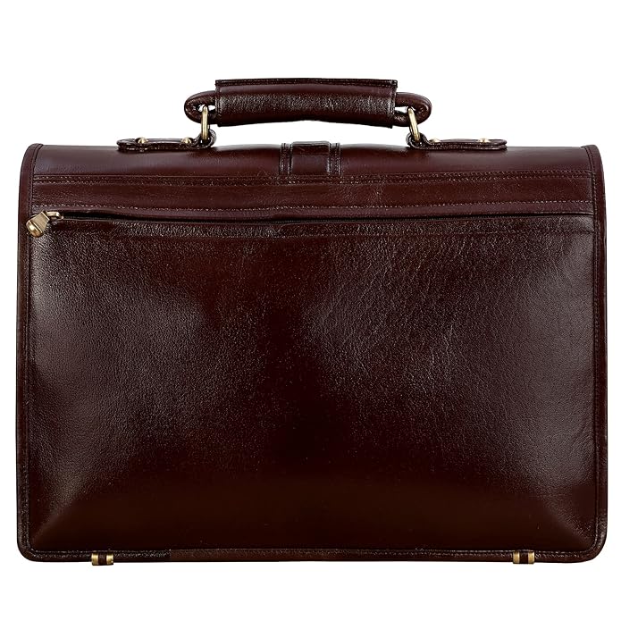 Leather Laptop Briefcase - Full Flap