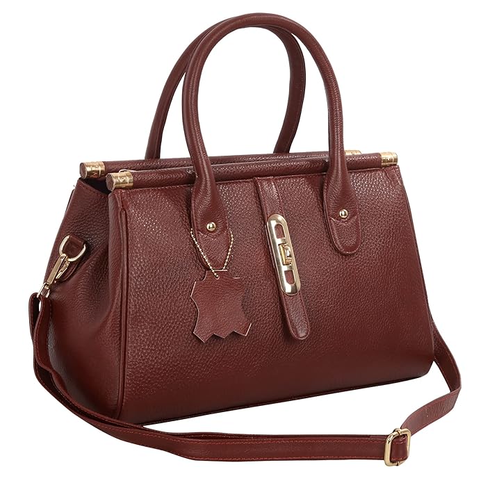Leather Satchel Handbag - The Elegant