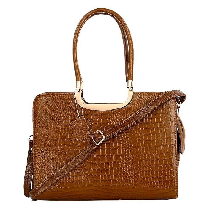 Croco Leather Handbag - The Milano