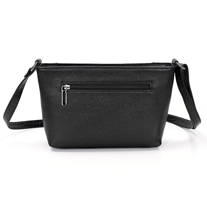 Leather Sling Bag for Women - Zip Top