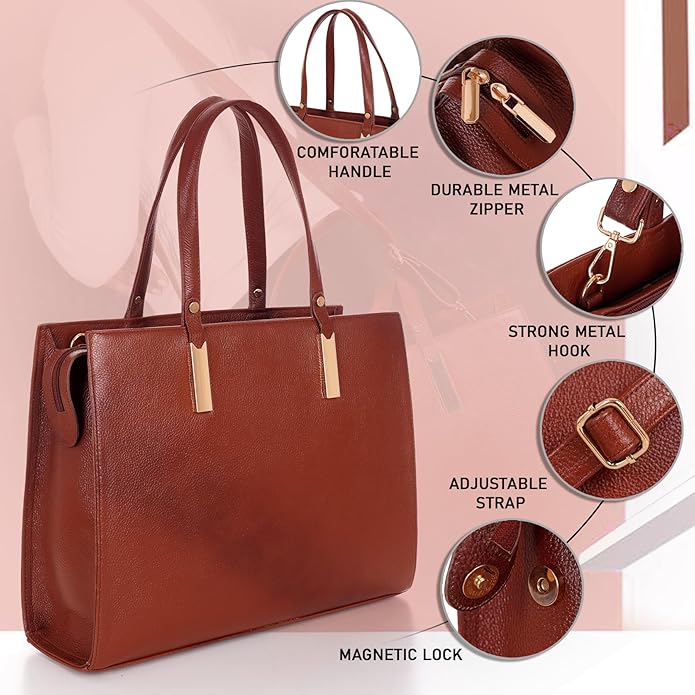 Leather Laptop Tote Bag - Boxa