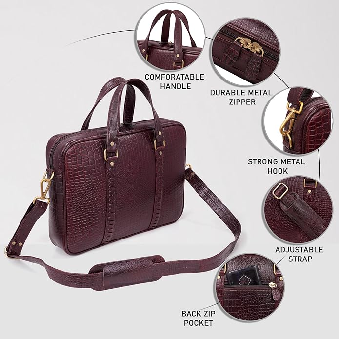 Leather Laptop Bag - Timber Line