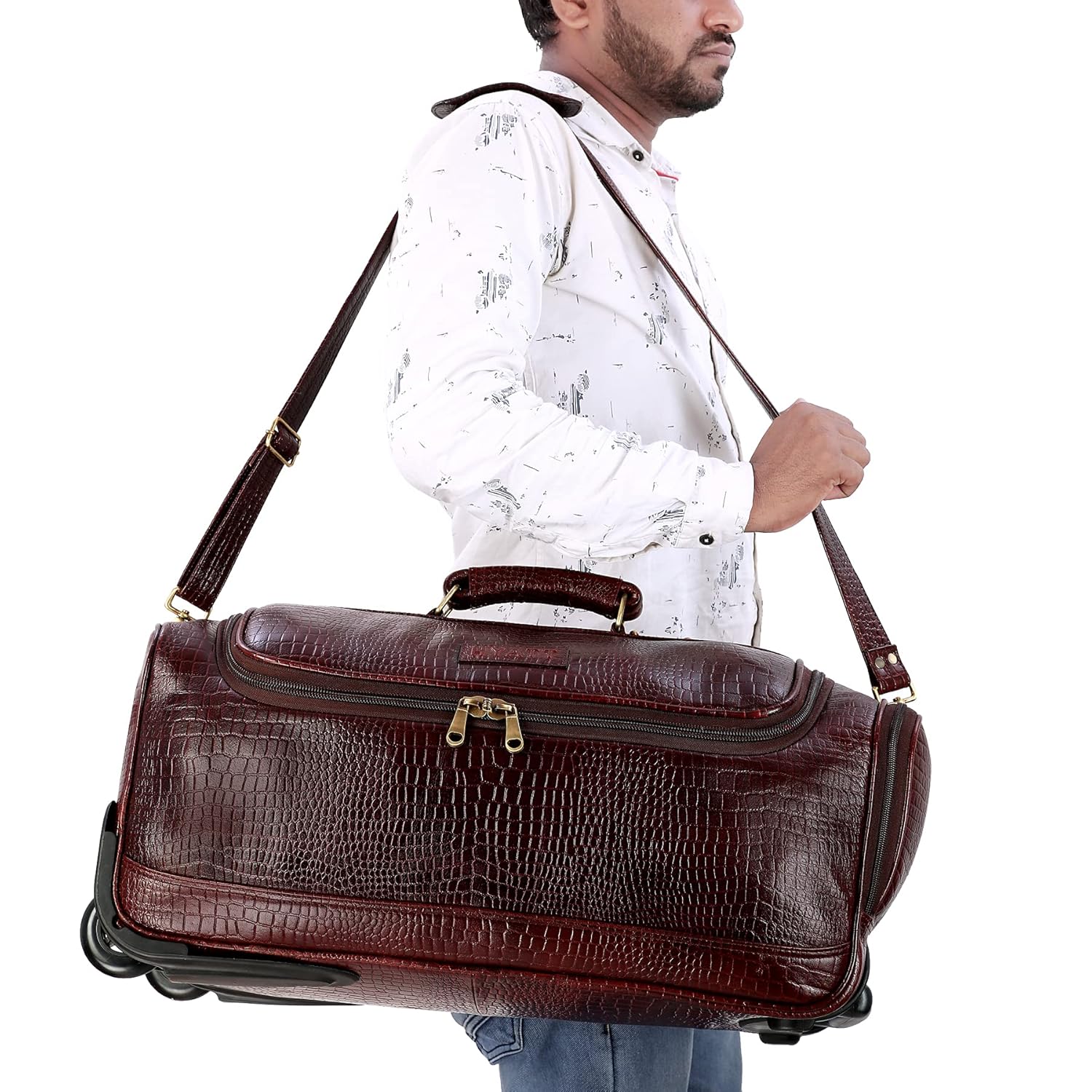 Leather Duffel Trolley - The Weekender