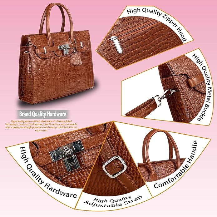 Croco Leather Handbag - The Harmass