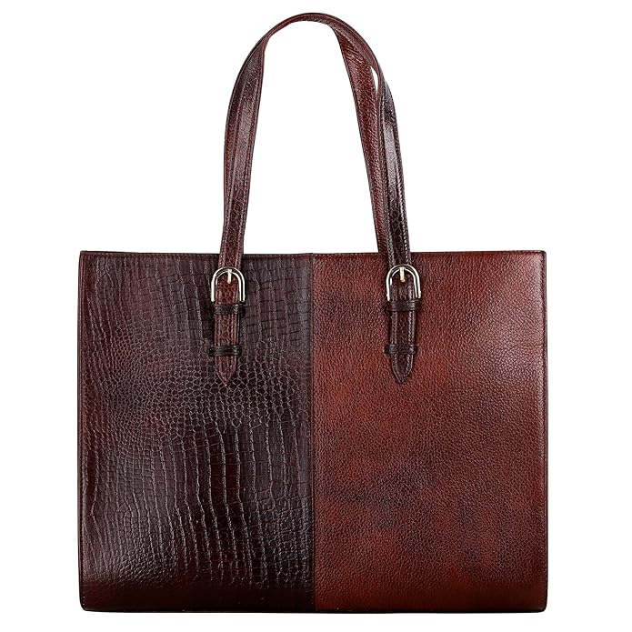 Leather Laptop Tote Bag - Modern Maven