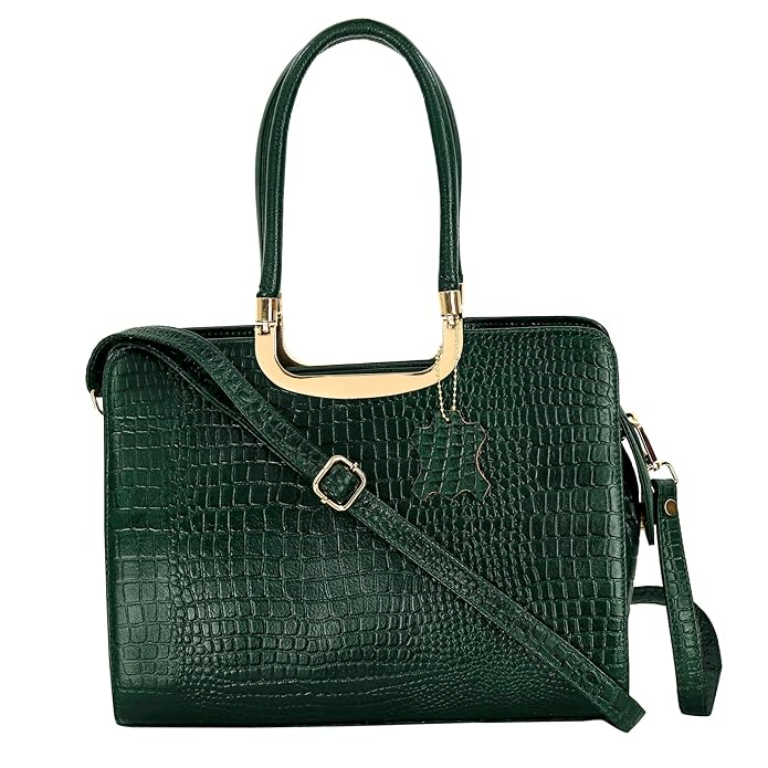 Croco Leather Handbag - The Milano