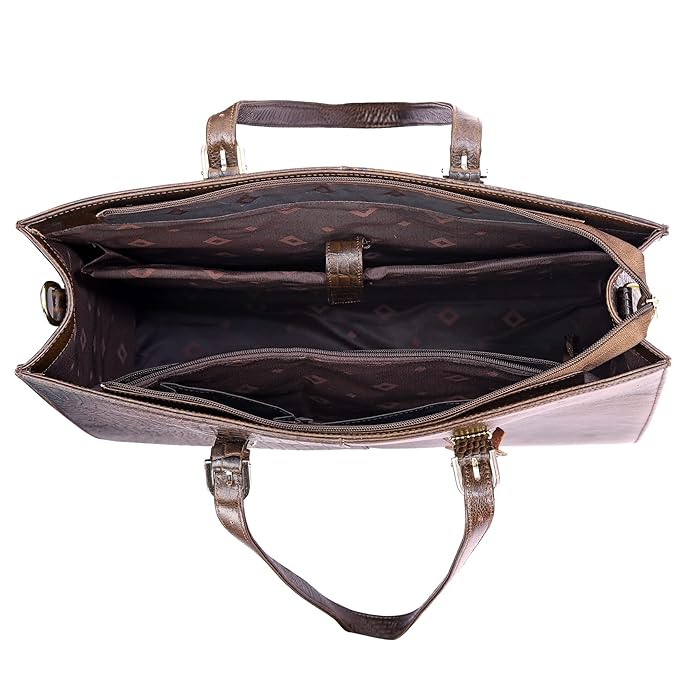 Leather Laptop Tote Bag - Modern Maven