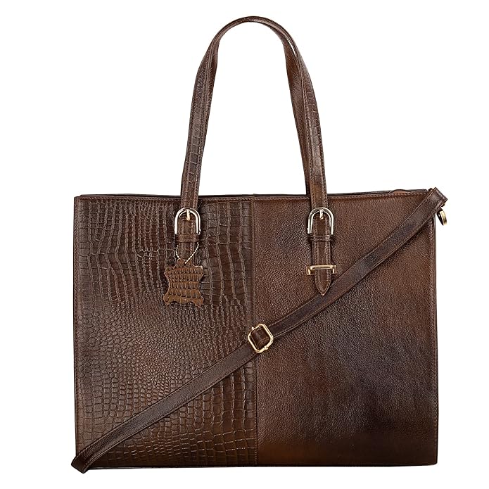 Leather Laptop Tote Bag - Modern Maven