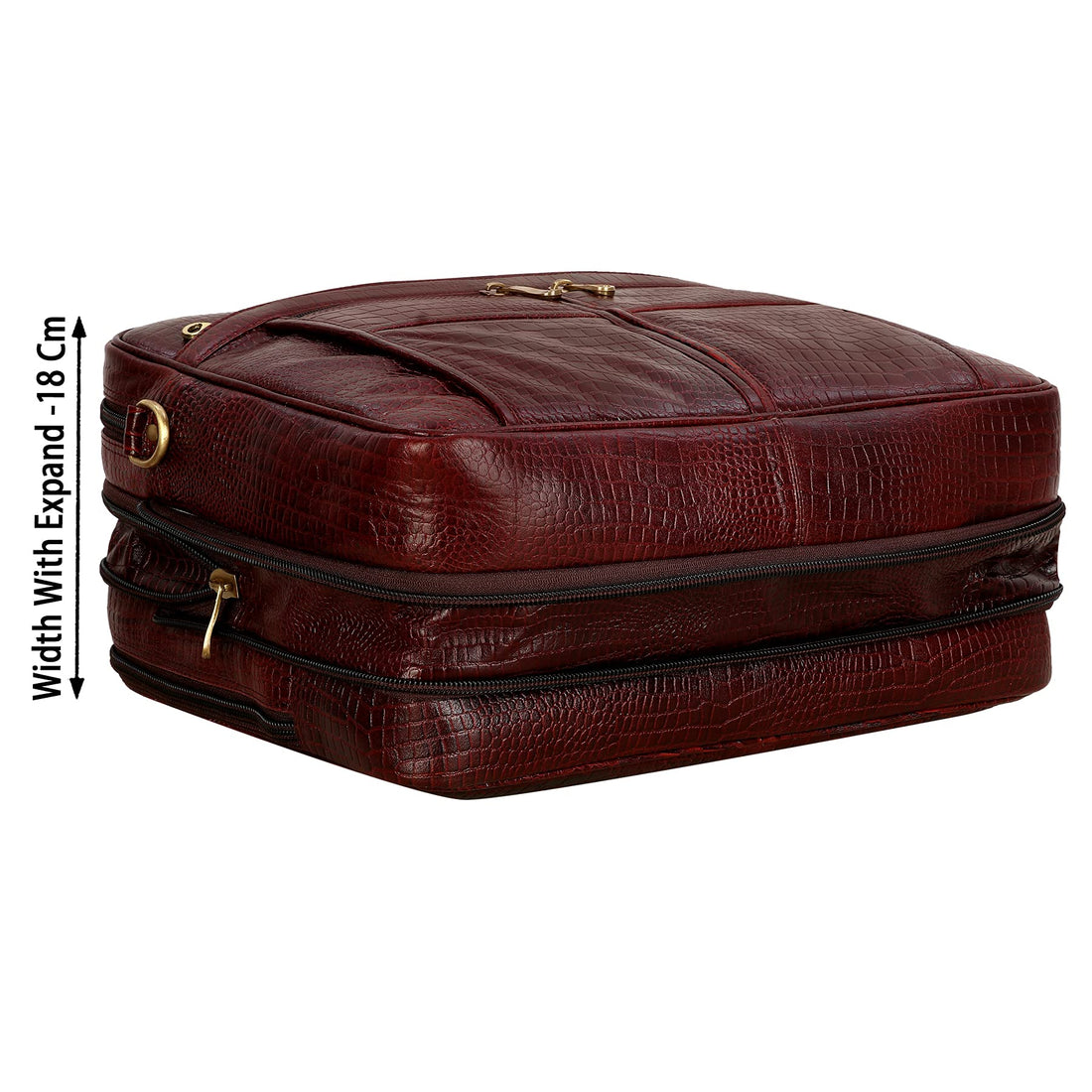 HAYAT Leather Accessories 24 litres Full Expandable Leather Laptop Office