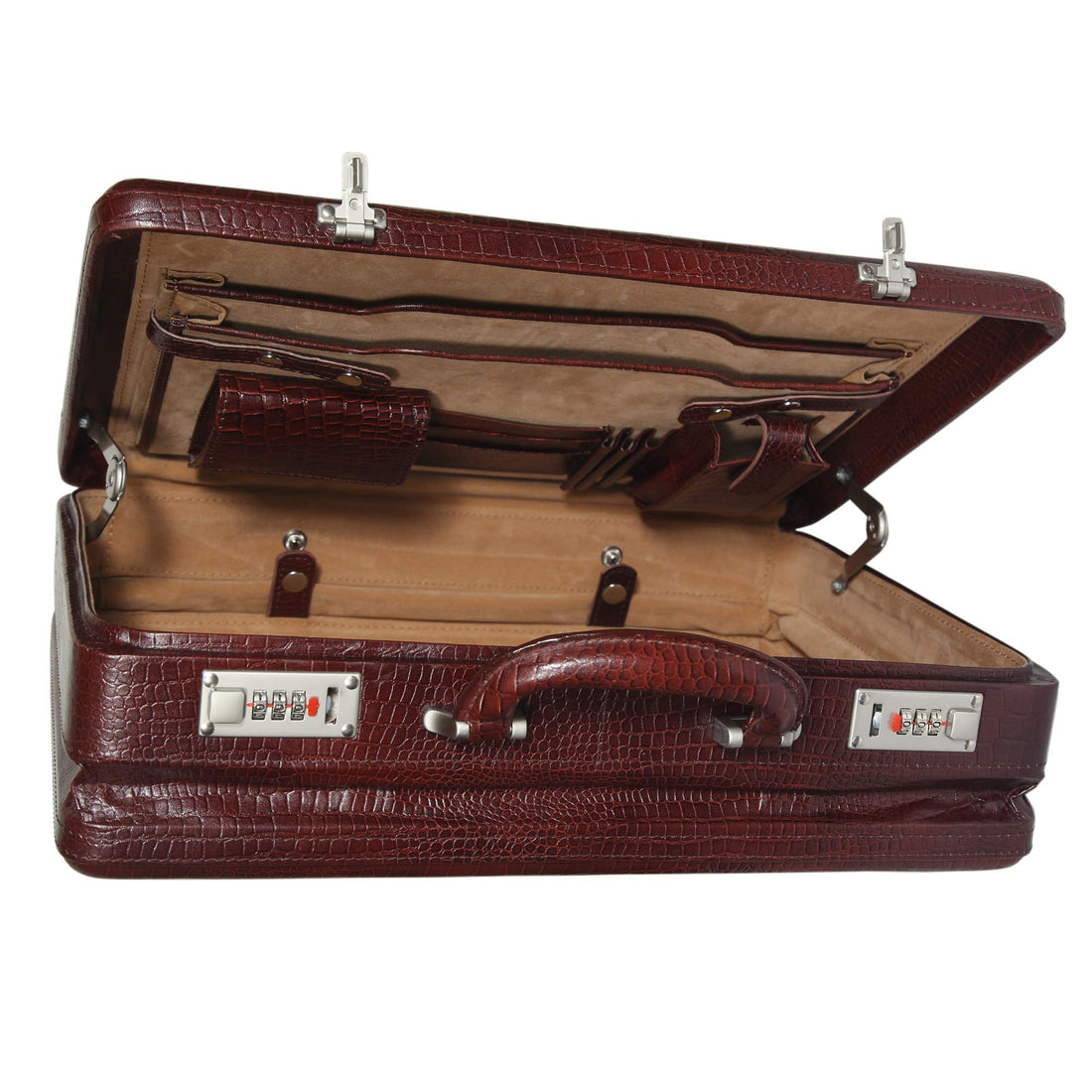 HAYAT Leather Accessories 18 Inch Men's Expandable Leather Briefcase