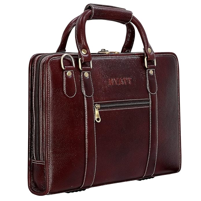 Leather Laptop Bag - Slim Basket