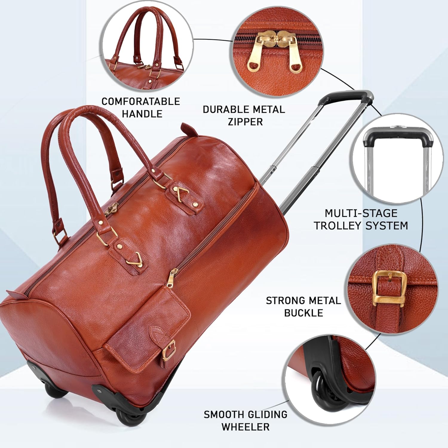 Leather Duffel Trolley - The Metropolis