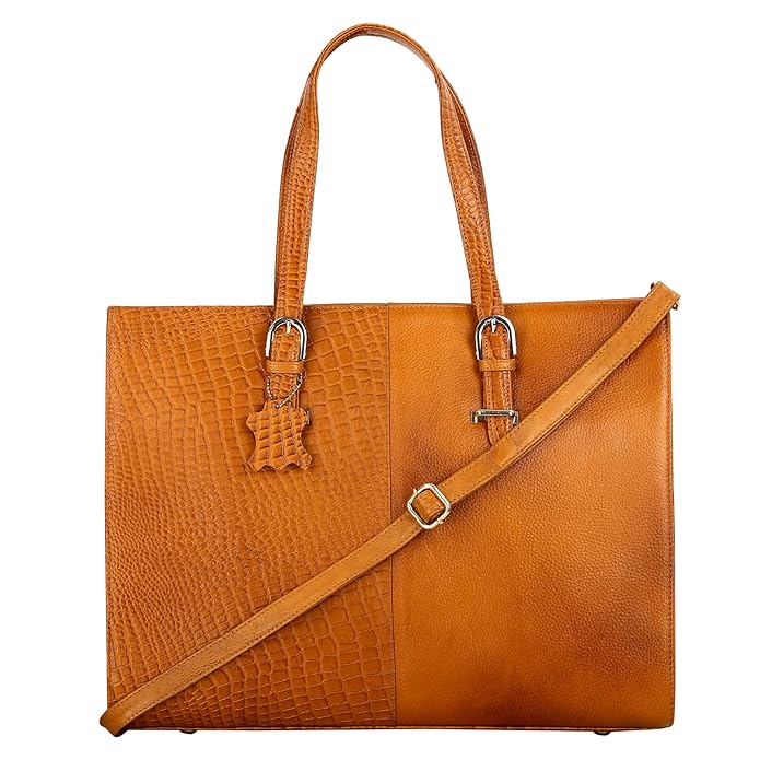 Leather Laptop Tote Bag - Modern Maven