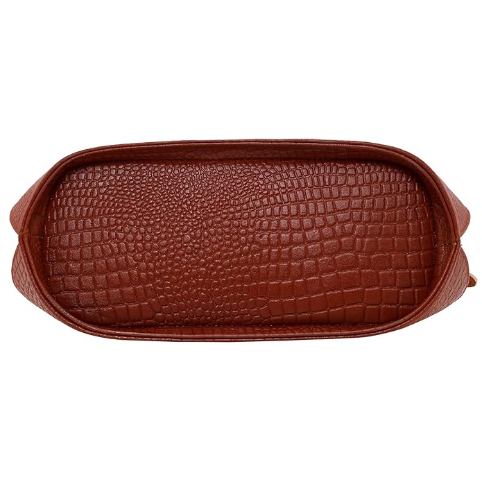 Croco Leather Handbag - BUCKET