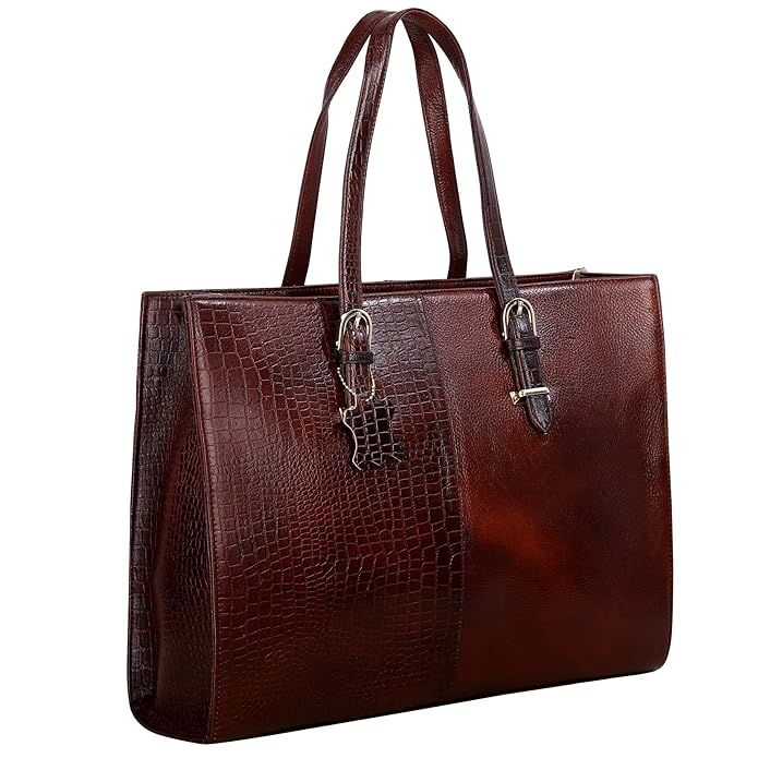 Leather Laptop Tote Bag - Modern Maven