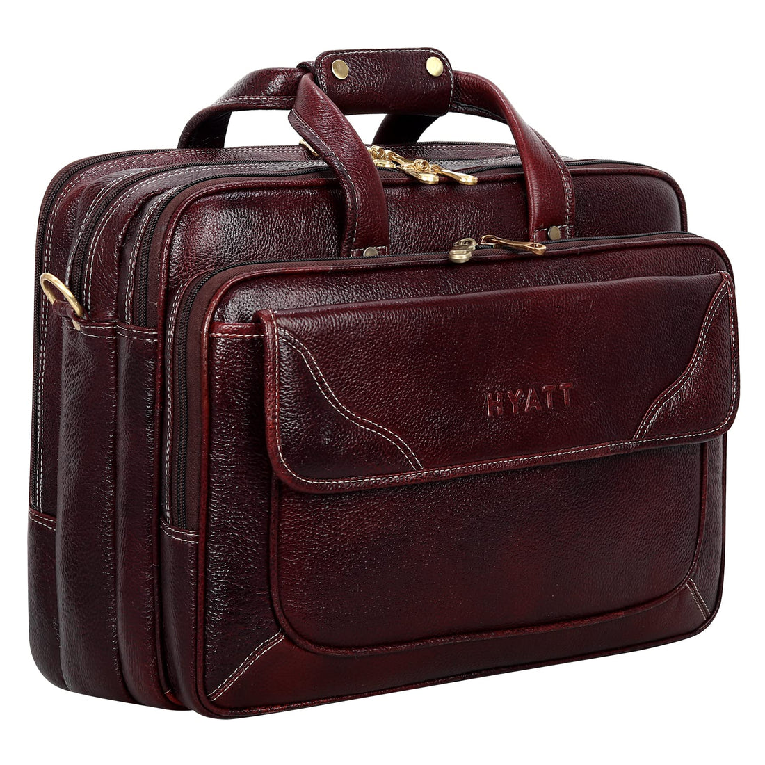 HAYAT Leather Accessories 16 Inch Men's Leather Briefcase Laptop Office Bag