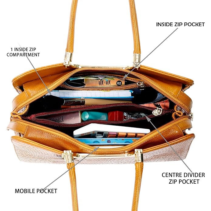 Croco Leather Handbag - The Milano