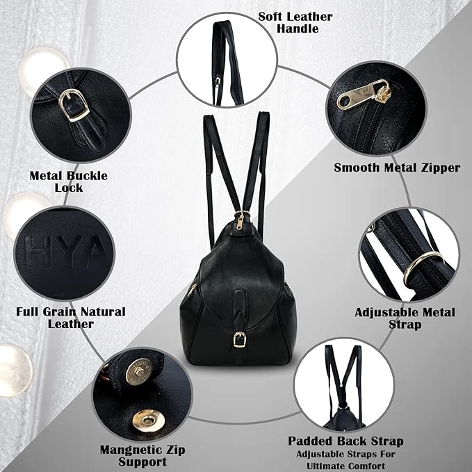 Women's Leather Backpack - 2 in 1