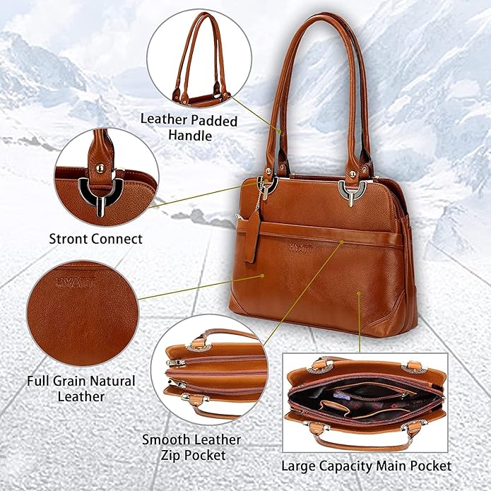 Leather Shoulder Bag - Elegant