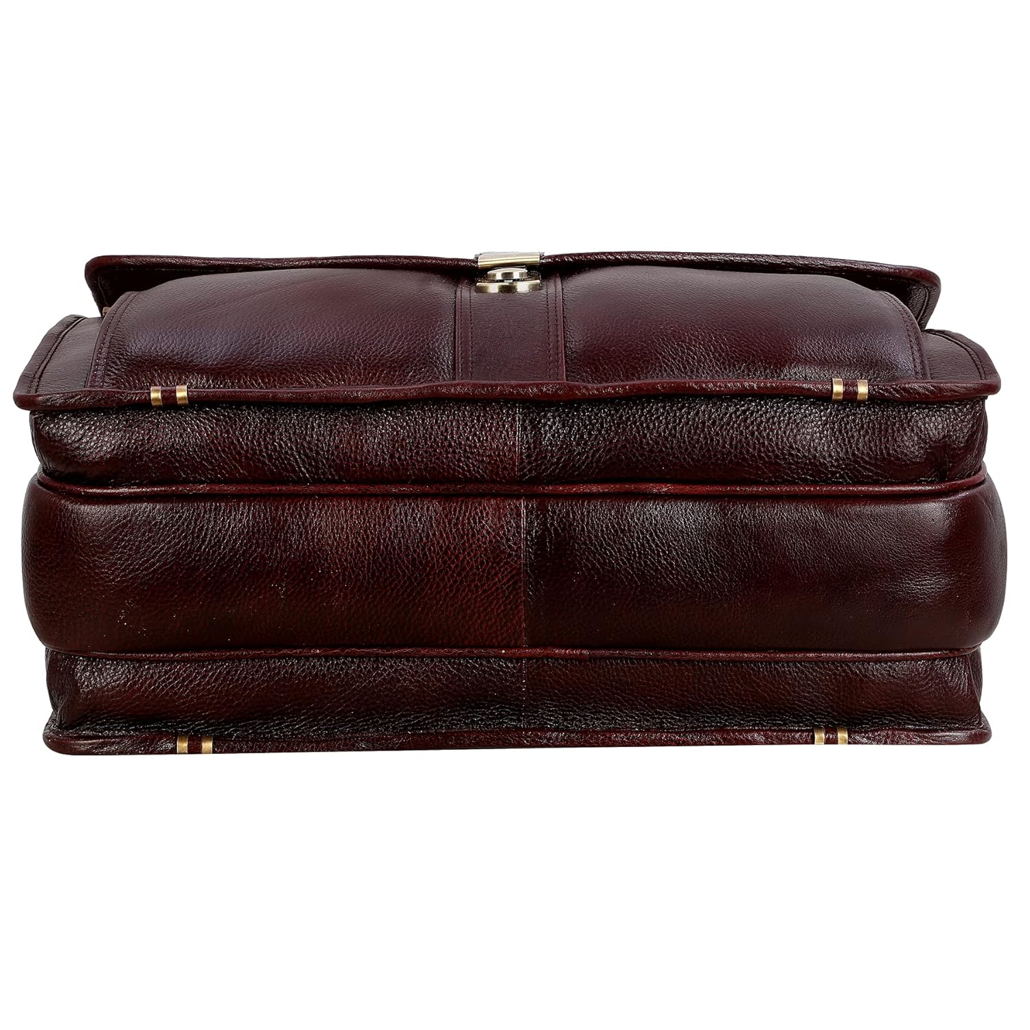 Leather Laptop Briefcase - Vertical Lock