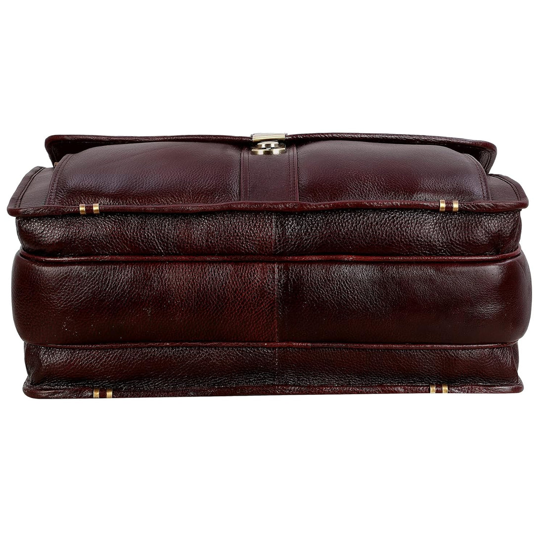 Leather Laptop Briefcase - Vertical Lock