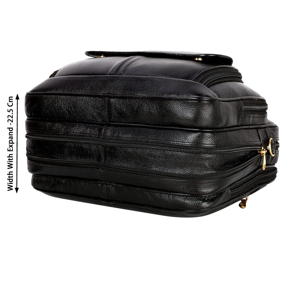 HAYAT Leather 24 litres Capacity Expandable Natural Laptop Briefcase