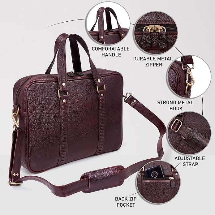 Leather Laptop Bag - Timber Line